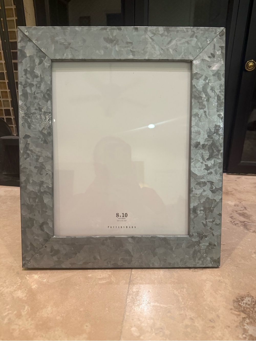 Pottery Barn Galvanized Metal Picture Frame in Silver-Tone